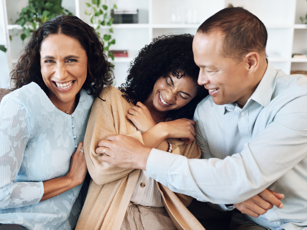 Family connecting and building healthy relationships together